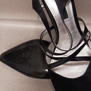 Nina New York black Satin slingback heels